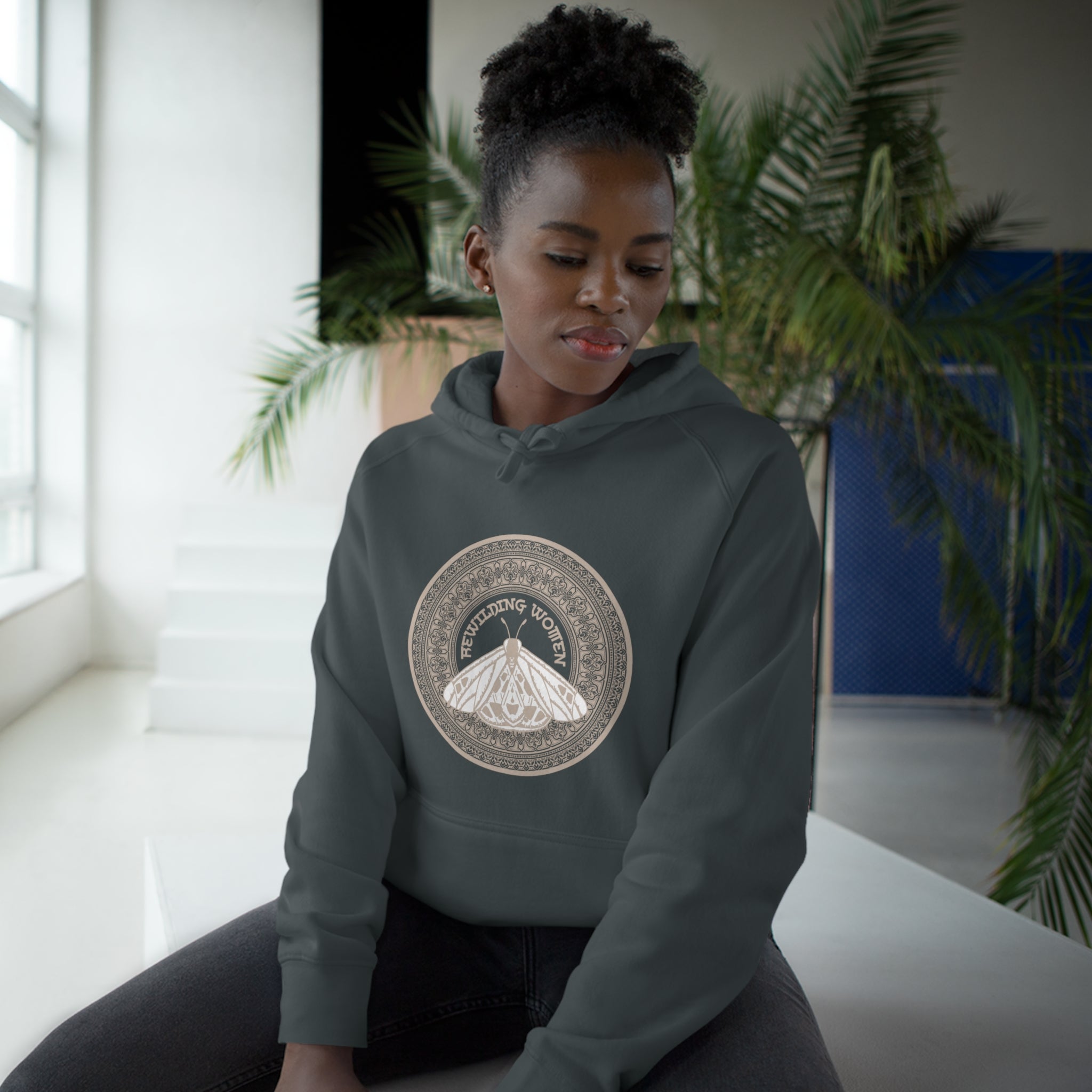 Rewilding Women Moth Mandala Hoodie