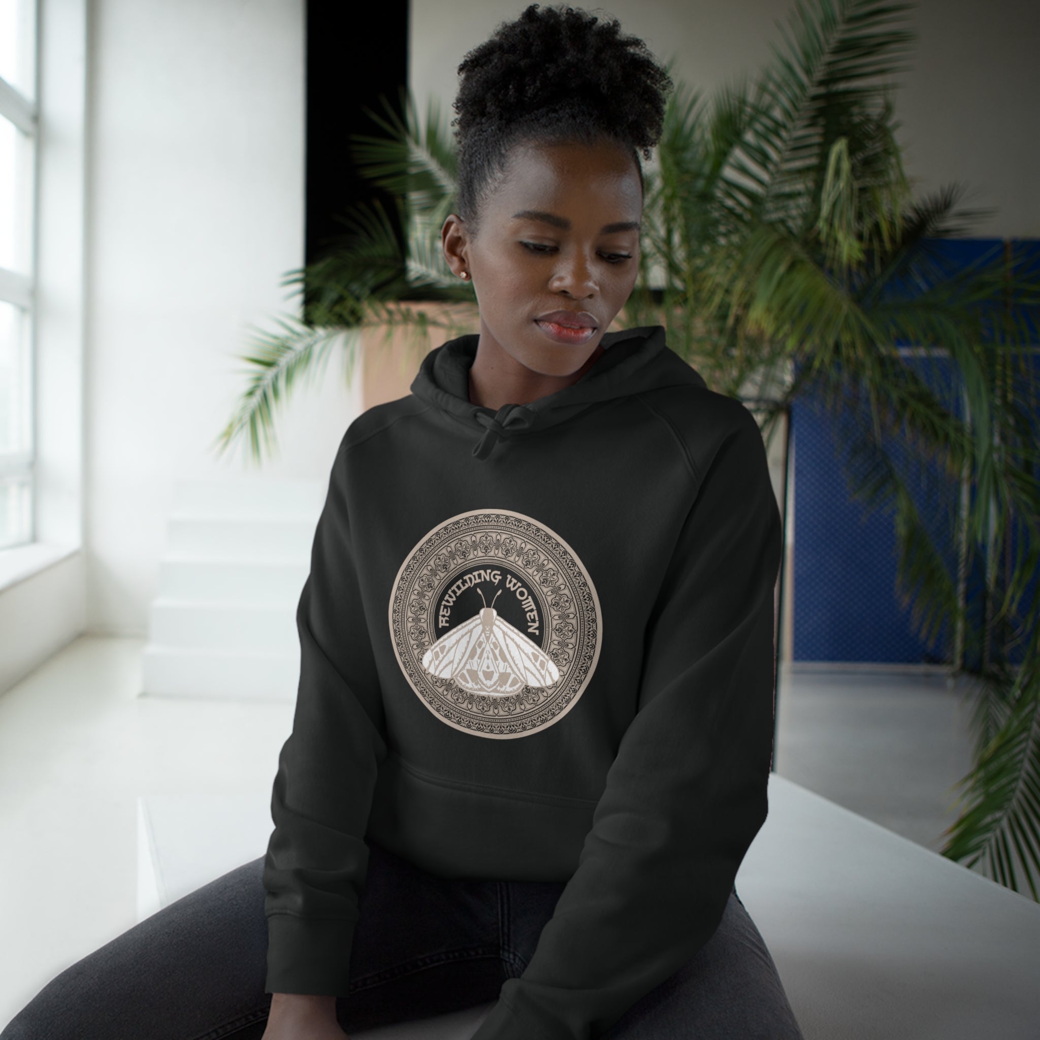 Rewilding Women Moth Mandala Hoodie